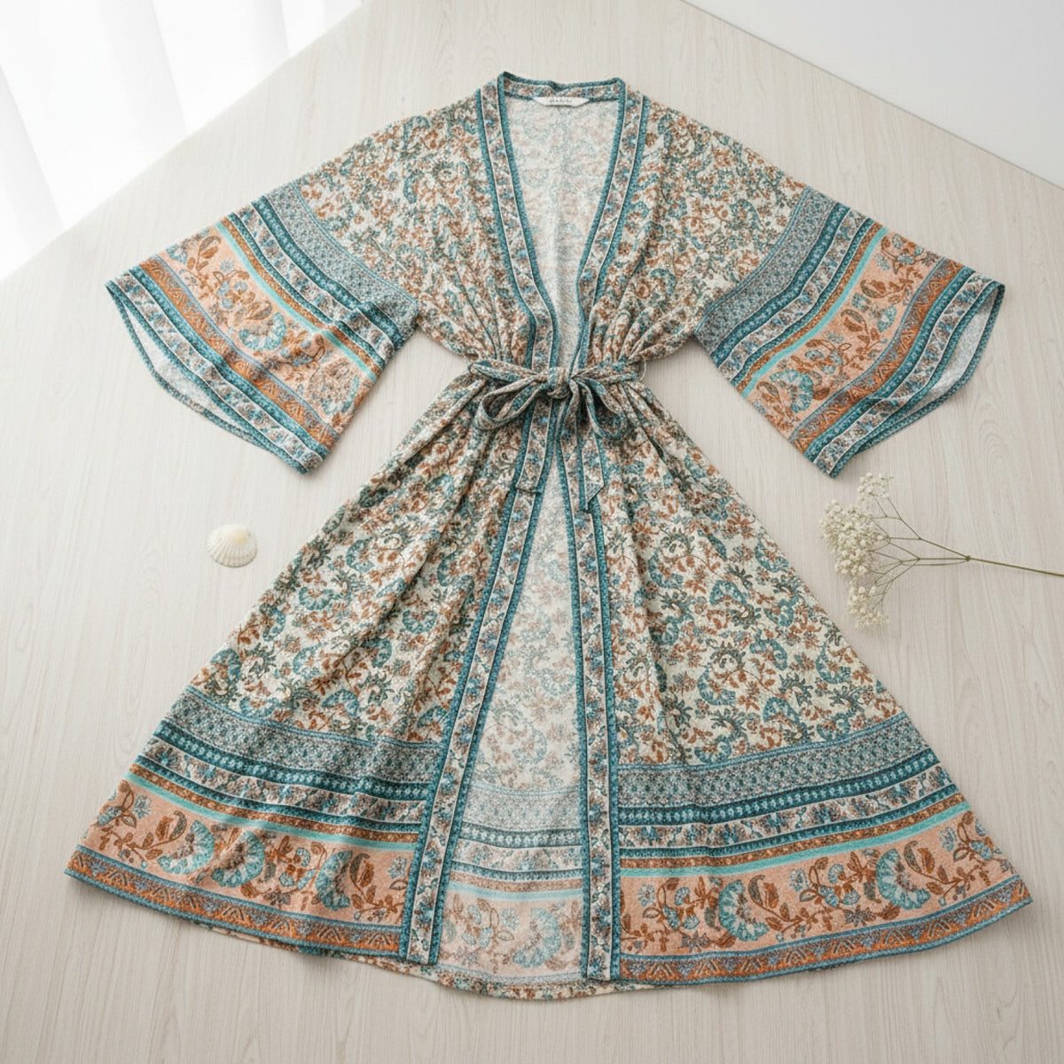 Kimono d'été Bohème Fleuri - Léger et Aérien pour Femme