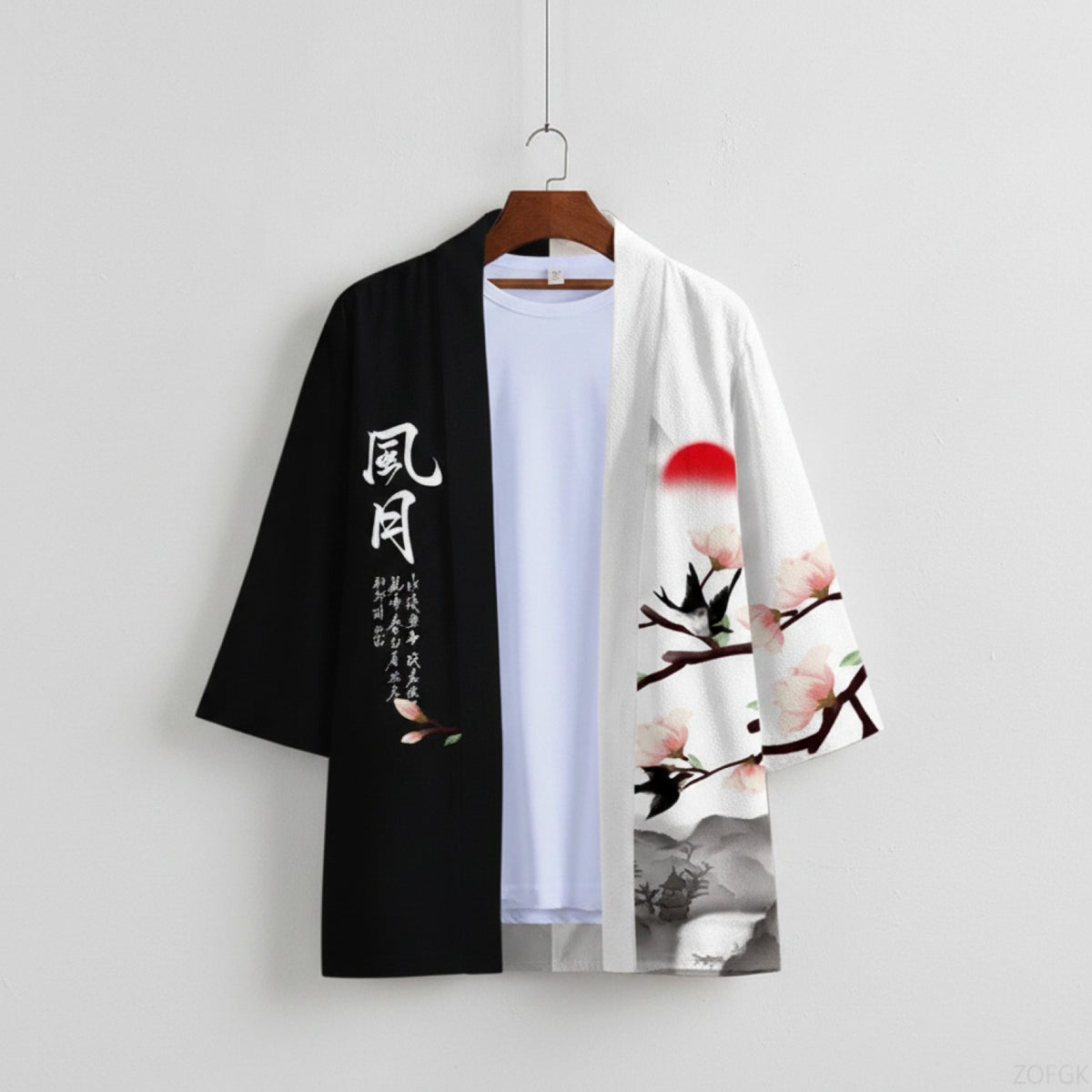 Kimono Unisexe Noir & Blanc : Style Samouraï, Cardigan Tendance et Vêtement Traditionnel Japonais